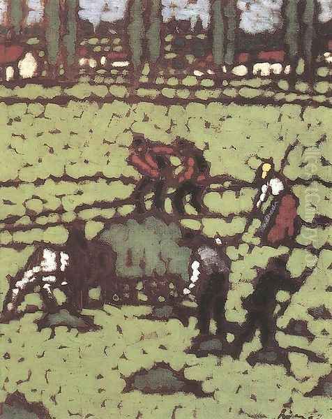 Work in the Fields c. 1910 Oil Painting by Jozsef Rippl-Ronai