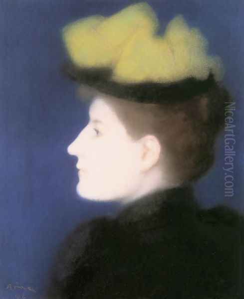 Portrait of Margit Piatsek 1892 Oil Painting by Jozsef Rippl-Ronai