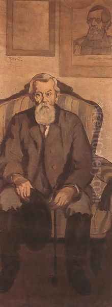 Uncle Rippl, an Admirer of Kossuth 1897 Oil Painting by Jozsef Rippl-Ronai