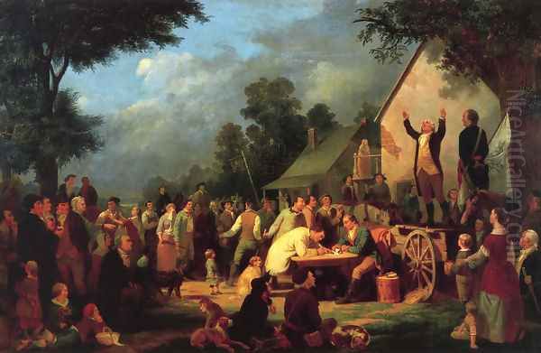 Recruiting for the Continental Army Oil Painting by William Tylee Ranney