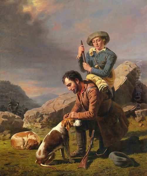 The Wounded Hound Oil Painting by William Tylee Ranney