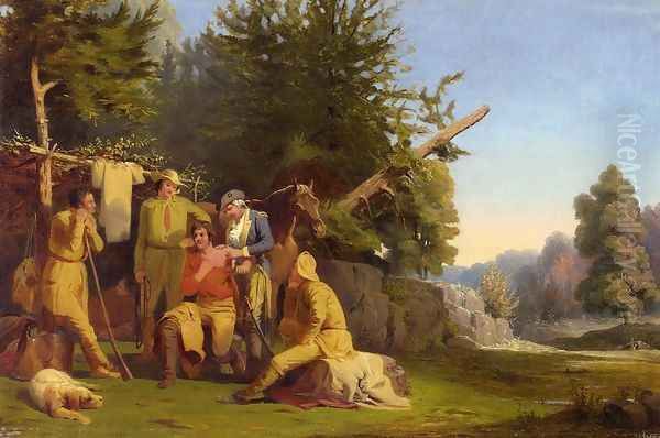 The Wounded Scout Oil Painting by William Tylee Ranney