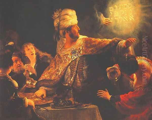 Belshazzar's Feast Oil Painting by Harmenszoon van Rijn Rembrandt