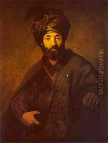 A Turk 1630 35 Oil Painting by Harmenszoon van Rijn Rembrandt