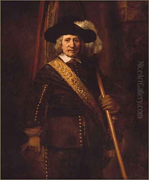 The Standard Bearer 1654 Oil Painting by Harmenszoon van Rijn Rembrandt