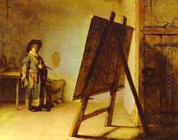 An Artist In His Studio 1629 Oil Painting by Harmenszoon van Rijn Rembrandt