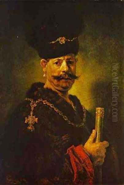 A Polish Nobleman 1637 Oil Painting by Harmenszoon van Rijn Rembrandt