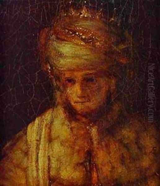 Assuerus Detail Of Assuerus Haman And Esther 1660 Oil Painting by Harmenszoon van Rijn Rembrandt