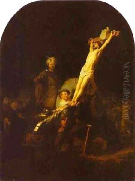 The Raising Of The Cross 1633 Oil Painting by Harmenszoon van Rijn Rembrandt