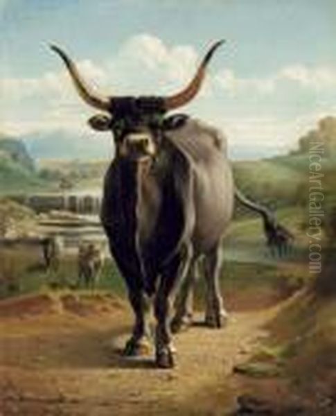 Il Toro Oil Painting by Filippo Palizzi