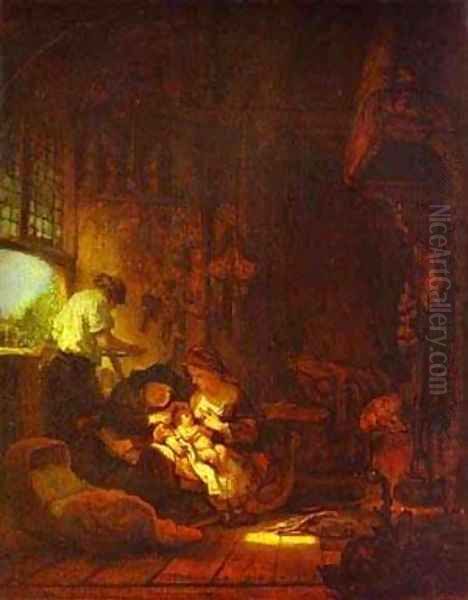 Holy Family 1640 Oil Painting by Harmenszoon van Rijn Rembrandt