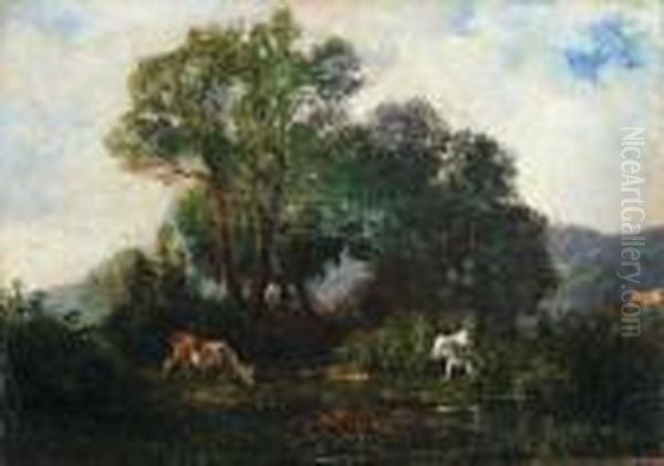 Fontainebleau Oil Painting by Giuseppe Palizzi