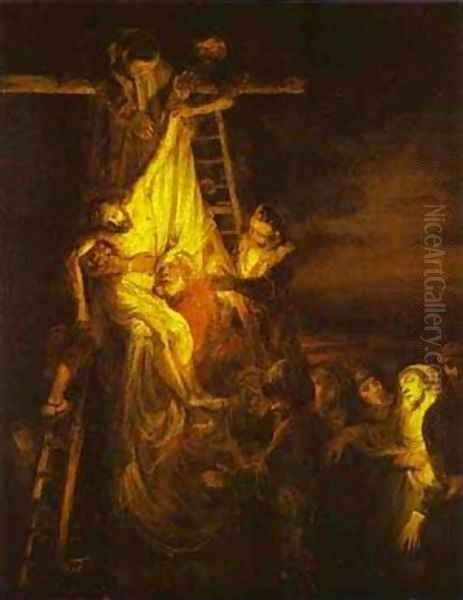 The Descent From The Cross 1651 Oil Painting by Harmenszoon van Rijn Rembrandt