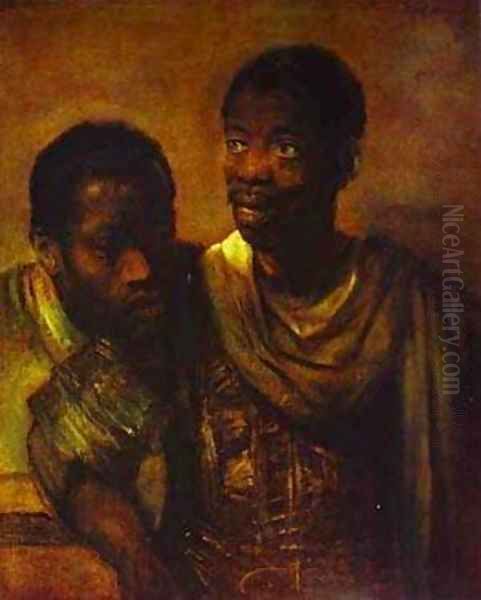 Two Negroes 1661 Oil Painting by Harmenszoon van Rijn Rembrandt