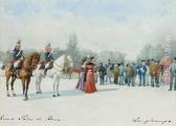 Longchamp Oil Painting by Anna Palm De Rosa