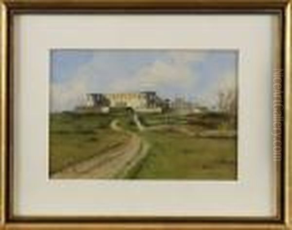 Borgholms Slottsruin Oil Painting by Anna Palm De Rosa