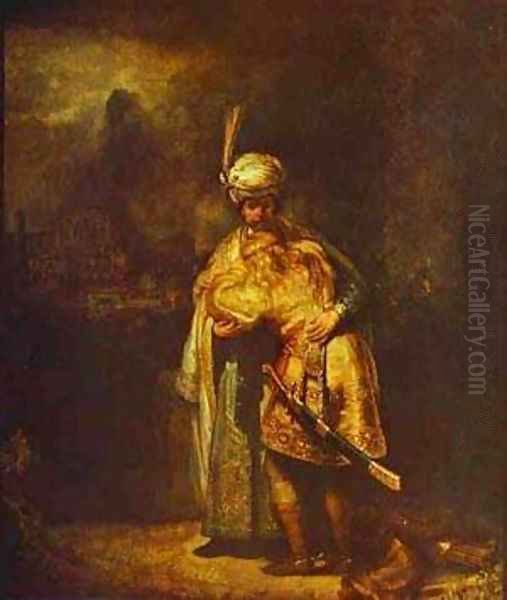 Departing Of David And Jonathan 1642 Oil Painting by Harmenszoon van Rijn Rembrandt