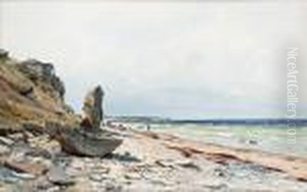 Utsikt Mot Hogklint, Gotland Oil Painting by Anna Palm De Rosa