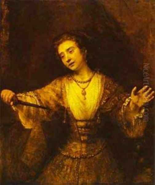 Lucretia 1664 Oil Painting by Harmenszoon van Rijn Rembrandt