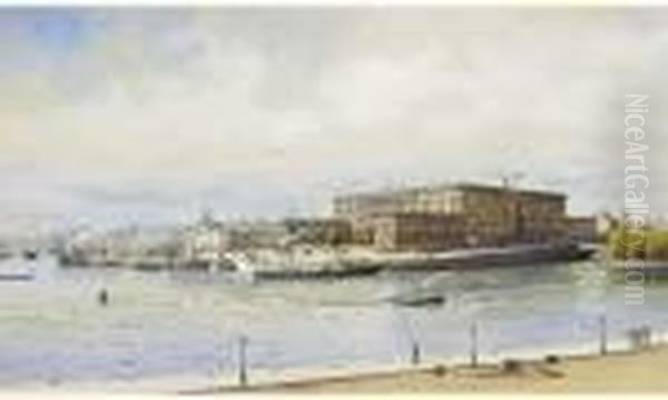 Palais Royal De Stockholm. Oil Painting by Anna Palm De Rosa