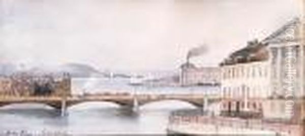 A View Of Stockholm Oil Painting by Anna Palm De Rosa