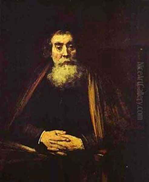 Portrait Of An Old Man (The Rabbi) 1664 65 Oil Painting by Harmenszoon van Rijn Rembrandt