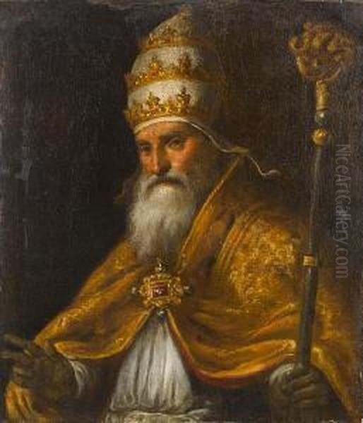 Portrait Of A Pope, Possibly Pius V Ghislieri Oil Painting by Acopo D'Antonio Negretti (see Palma Giovane)