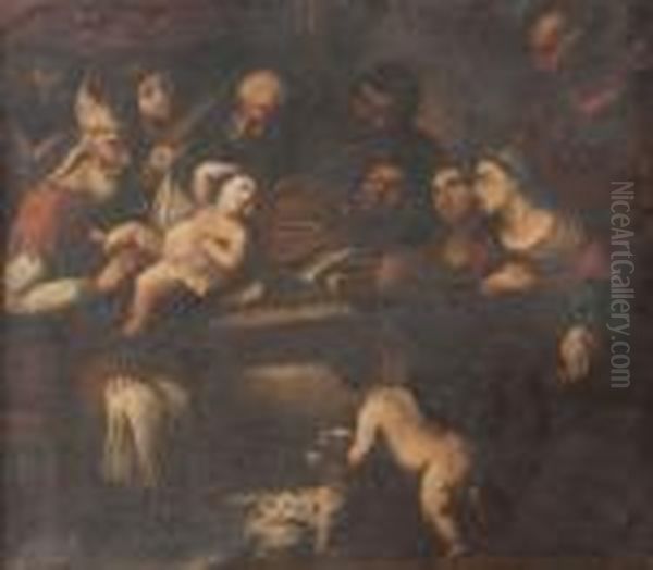 Circoncisione Oil Painting by Acopo D'Antonio Negretti (see Palma Giovane)