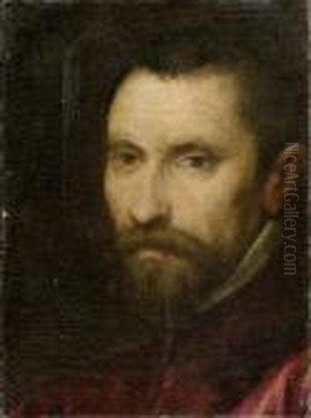 Portrait Of A Bearded Man Oil Painting by Acopo D'Antonio Negretti (see Palma Giovane)