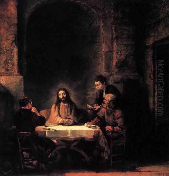 Supper at Emmaus 1648 Oil Painting by Harmenszoon van Rijn Rembrandt