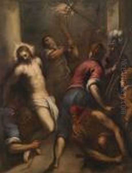 Die Geisselung Christi Oil Painting by Acopo D'Antonio Negretti (see Palma Giovane)