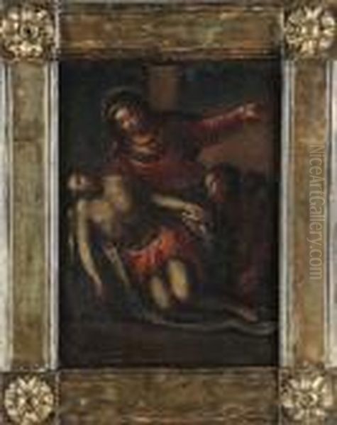 Deposizione Oil Painting by Acopo D'Antonio Negretti (see Palma Giovane)