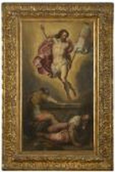 La Resurrezione Di Cristo Oil Painting by Acopo D'Antonio Negretti (see Palma Giovane)