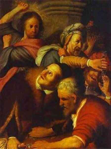 Christ Drives Money Changers From The Temple 1626 Oil Painting by Harmenszoon van Rijn Rembrandt