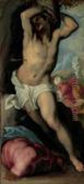 Saint Sebastian Oil Painting by Acopo D'Antonio Negretti (see Palma Giovane)