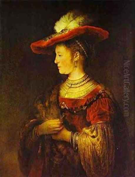 Portrait Of Saskia 1634 Oil Painting by Harmenszoon van Rijn Rembrandt