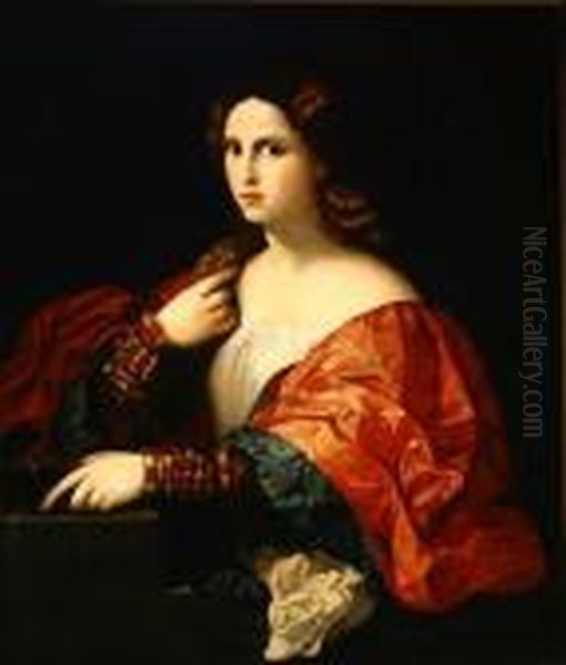 La Bella Oil Painting by Acopo D'Antonio Negretti (see Palma Giovane)