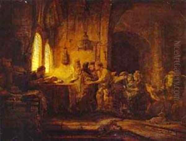 The Parable Of The Laborers In The Vineyard 1637 Oil Painting by Harmenszoon van Rijn Rembrandt