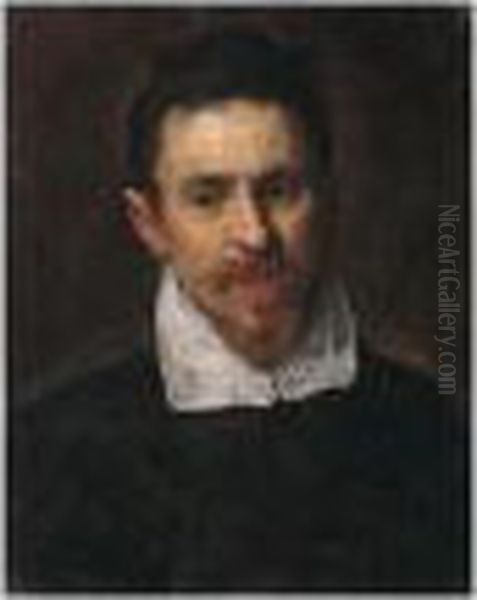 Portrait Of A Bearded Man, Head And Shoulders Oil Painting by Acopo D'Antonio Negretti (see Palma Giovane)