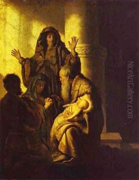 The Presentation Of Jesus In The Temple 1627 28 Oil Painting by Harmenszoon van Rijn Rembrandt