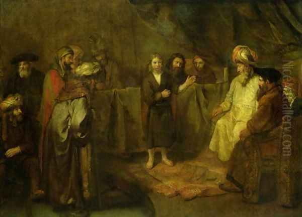 The Twelve Year Old Jesus in front of the Scribes 1655 Oil Painting by Harmenszoon van Rijn Rembrandt