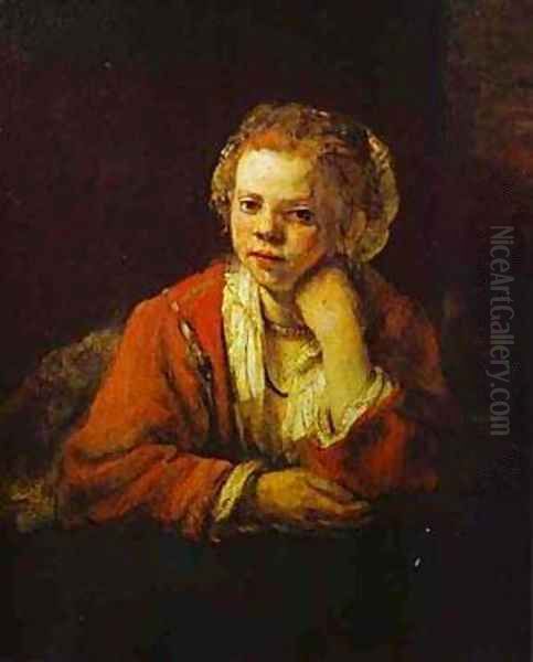 Young Girl At The Window 1651 Oil Painting by Harmenszoon van Rijn Rembrandt