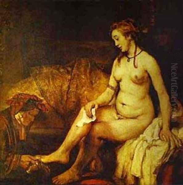 Bathsheba With King Davids Letter 1654 Oil Painting by Harmenszoon van Rijn Rembrandt