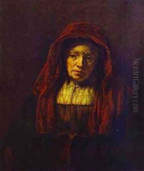 Portrait Of An Old Woman 1654 Oil Painting by Harmenszoon van Rijn Rembrandt