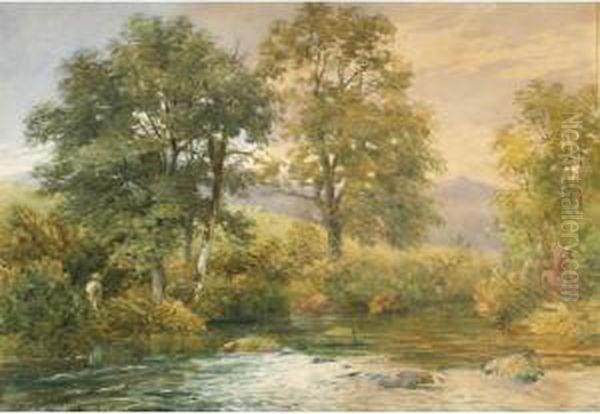 A River Scene Oil Painting by Harry Sutton Palmer