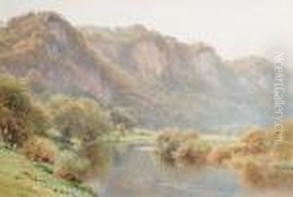 The Coldwell Rocks On The Wye Oil Painting by Harry Sutton Palmer