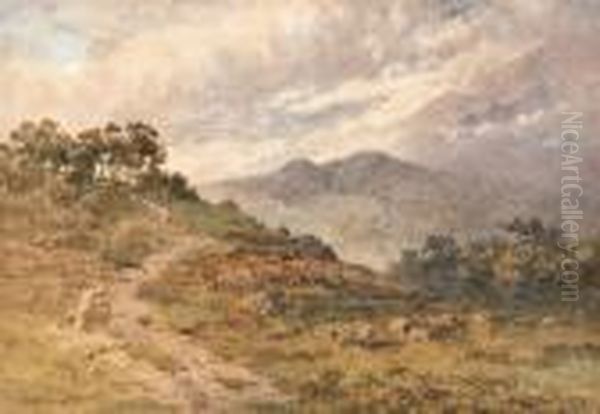 An Extensive Moorland Landscape Oil Painting by Harry Sutton Palmer