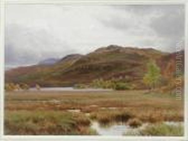 A Scottishhighland Landscape In An Autumn Setting Oil Painting by Harry Sutton Palmer