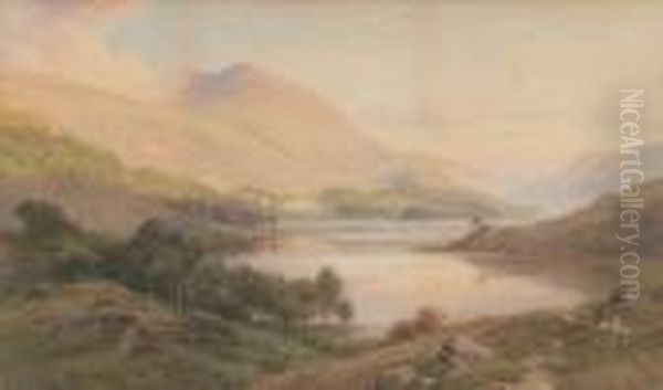 View Of Scottish Highlands Oil Painting by Harry Sutton Palmer