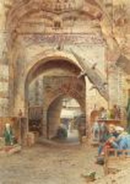 A Street In The Souk Oil Painting by Harry Sutton Palmer